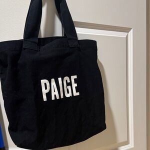 PAIGE Black Canvas Tote Bag
